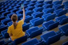 Innovative Revenues for Infrastructure, Stadium, Free photo high angle woman taking photos