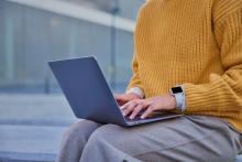 Innovative Revenues for Infrastructure, Free photo woman works on new project keyboards information on laptop computer wears knitted yellow sweater 