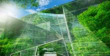 Photo sustainble green building ecofriendly building sustainable glass office building